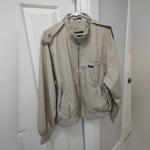 XL Vintage Members only beige Jacket made in Hong Kong tiny little hole in back